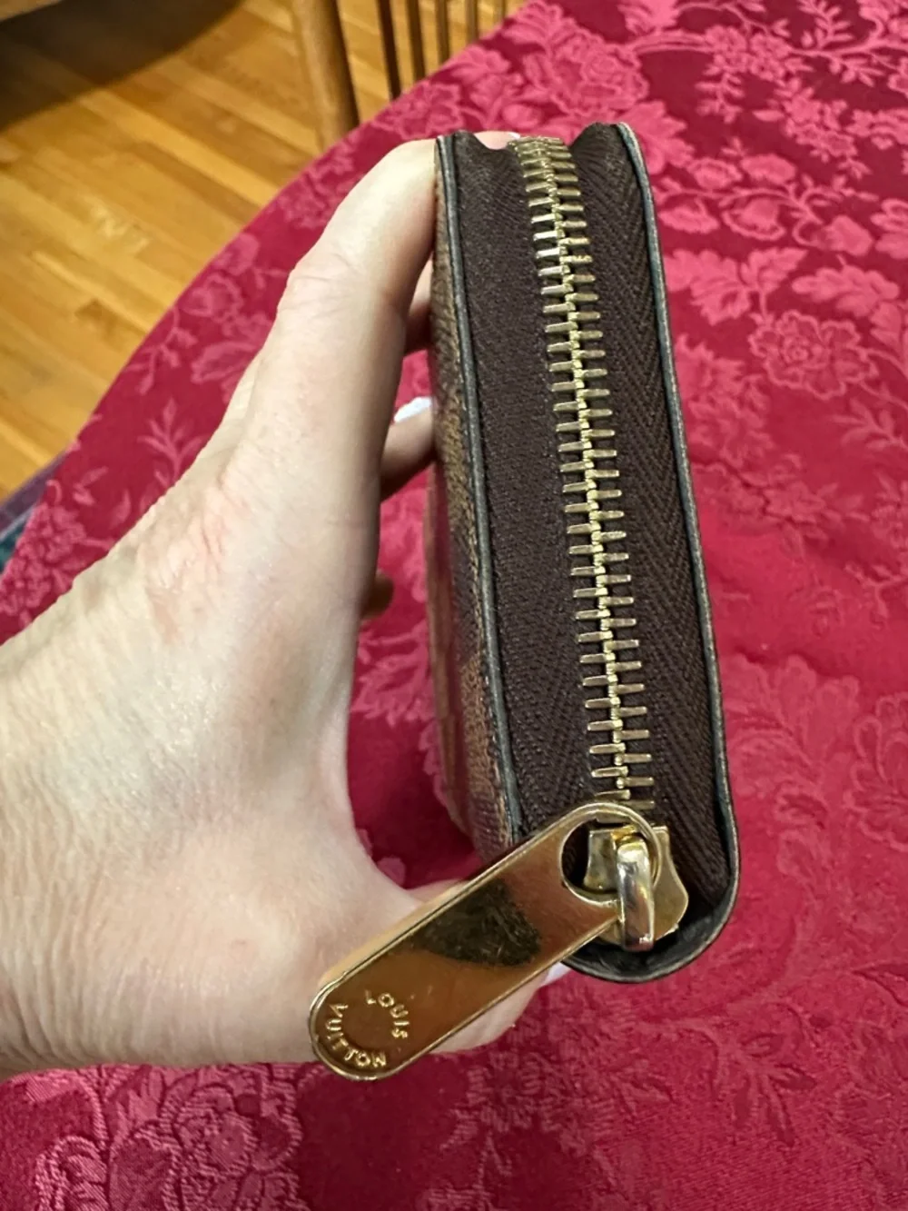 Louis Vuitton Brown Damier Ebene Long Zip Wallet